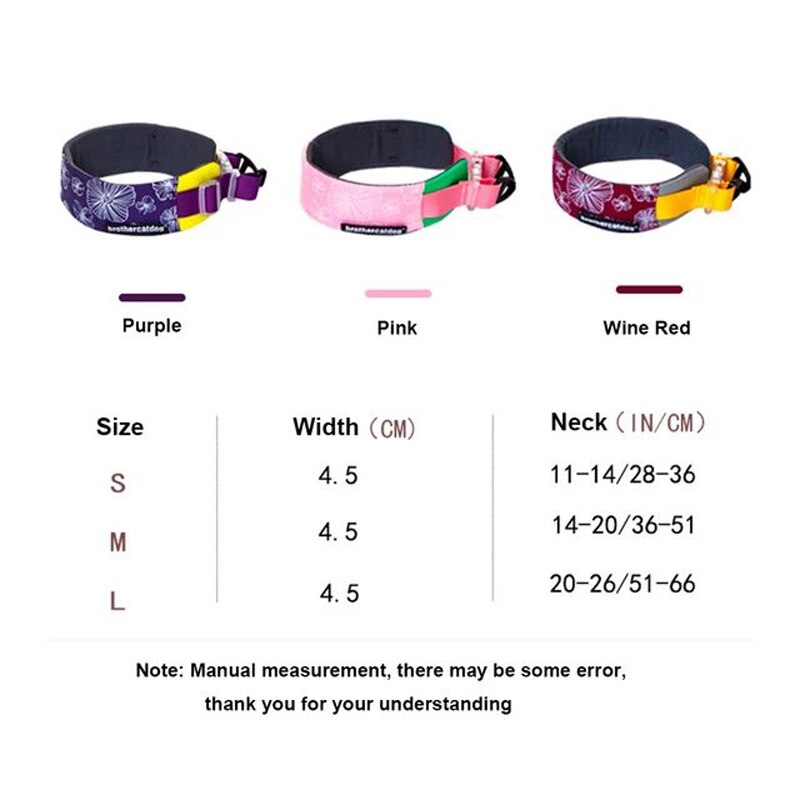 4.5cm Wide Adjustable Breathable Padded Nylon Dog Collar