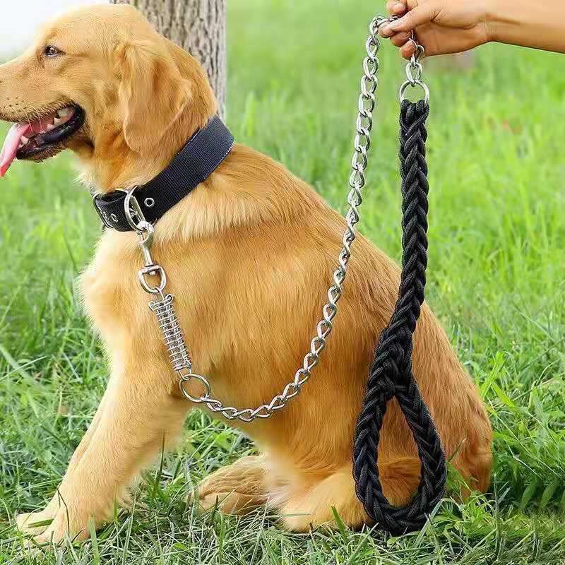 Platted nylon and chain lead in various sizes.