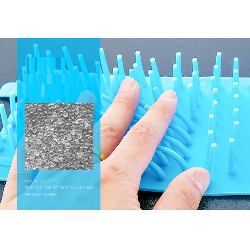 Dog Paw Cleaner Cup for Small Large Dogs wit soft silicone brushes.