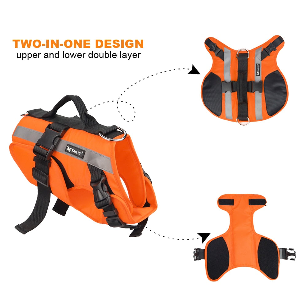 Dog Life Jacket Outdoor Safety Clothes Life Vest For Small Medium Large Dogs