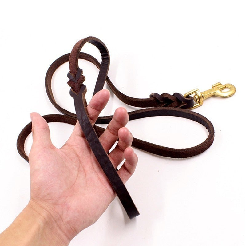 Benepaw High-end Cowhide Leather Leash Dog Handmade Durable Pet Leash