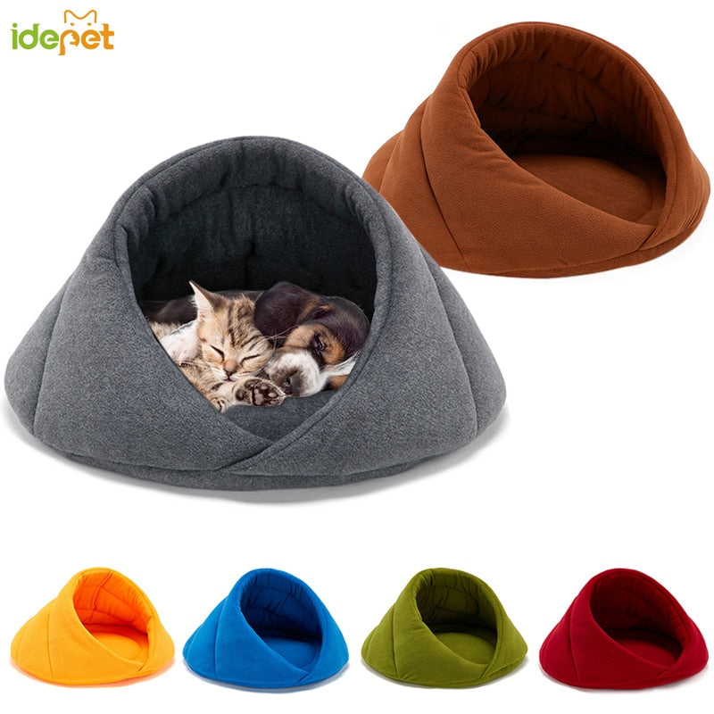 Warm Dog Bed Pet House Soft Suitable Fleece