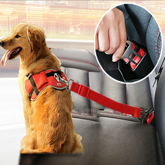 Pet seatbelt adjustable in various colours.