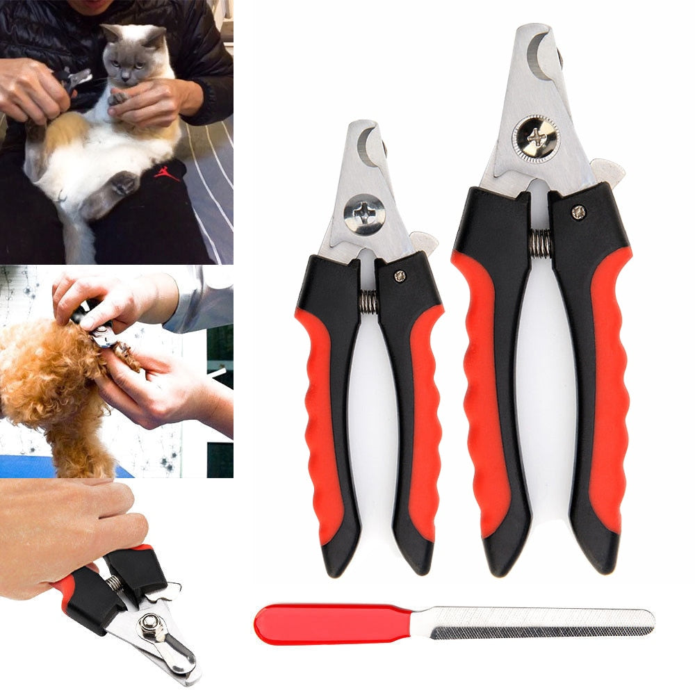 Professional Dog Nail Clipper Cutter With Lock And File Stainless Steel Grooming