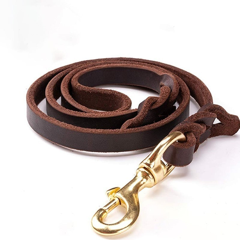 Benepaw High-end Cowhide Leather Leash Dog Handmade Durable Pet Leash