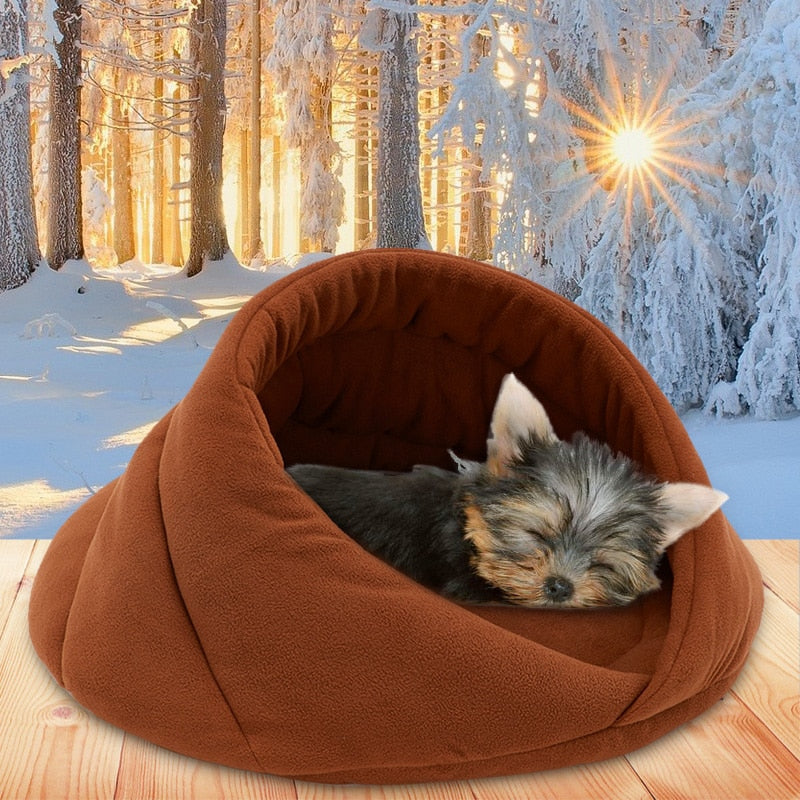Warm Dog Bed Pet House Soft Suitable Fleece