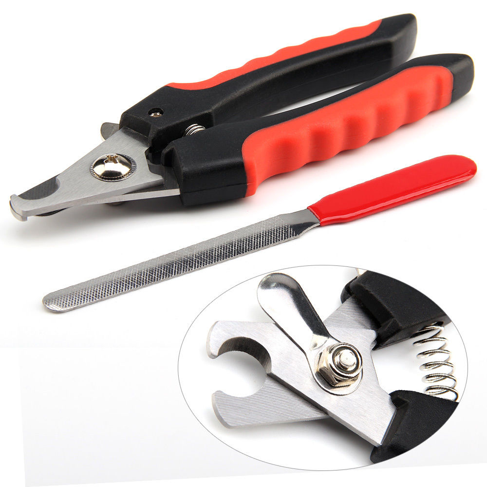 Professional Dog Nail Clipper Cutter With Lock And File Stainless Steel Grooming