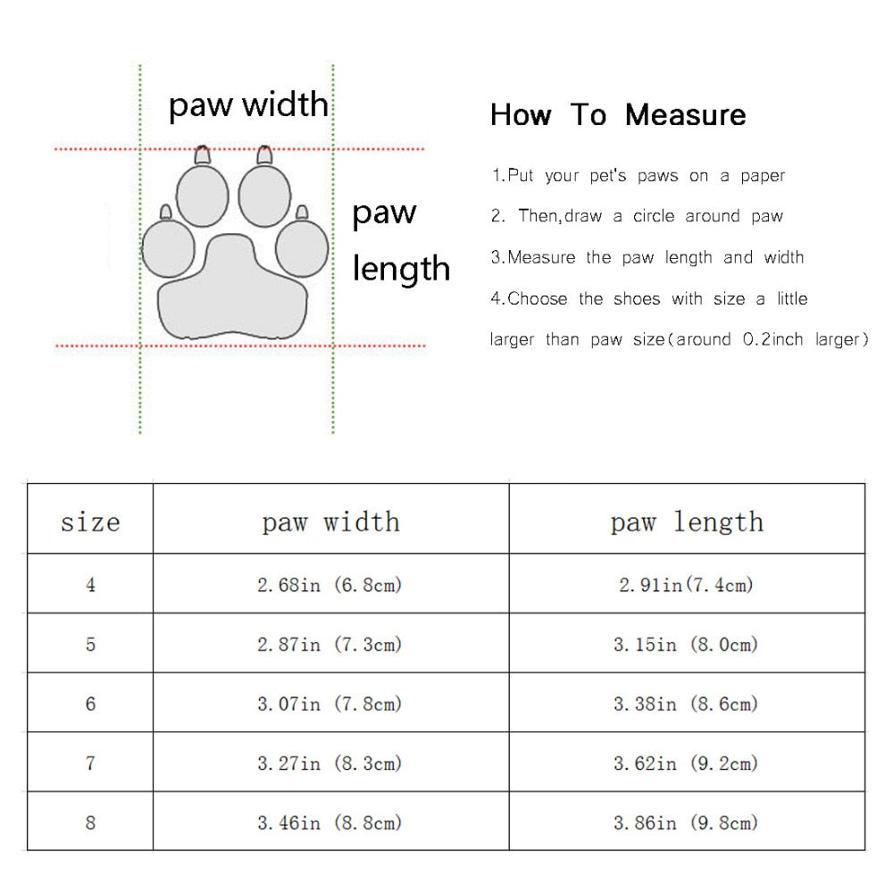 4PCS/set Non Slip Dog Shoes For Dogs.