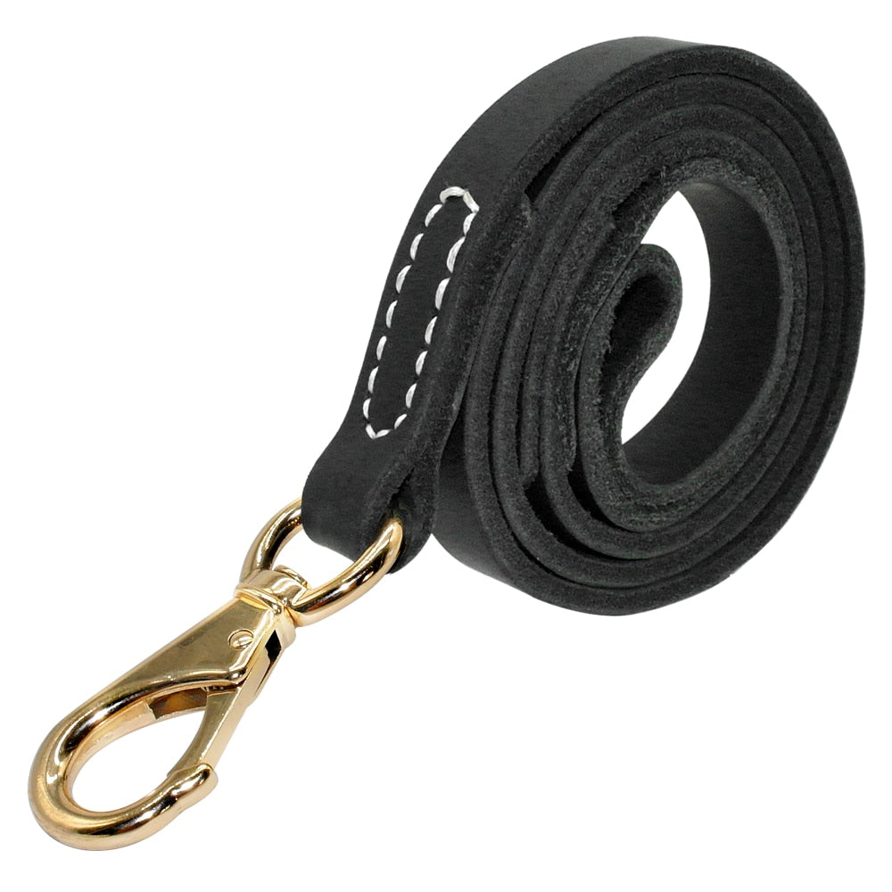 Genuine Leather Dog Leash 110cm Length Width 1.6 / 2.0cm