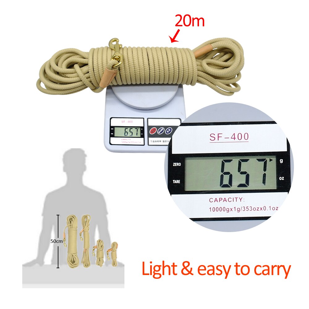 Nylon Dog Leash Running Tracking Non-Slip Long Leads 3m 10m 15m 20m