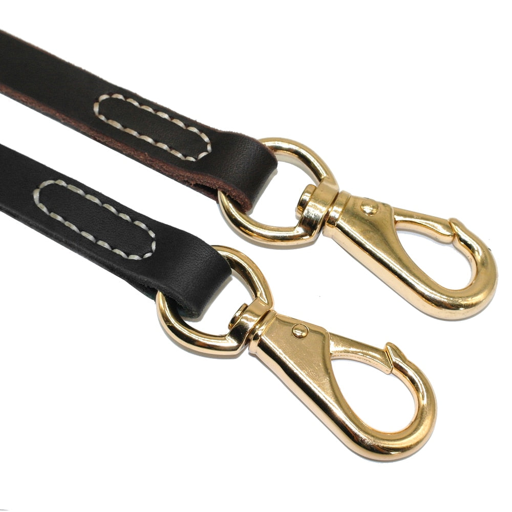 Genuine Leather Dog Leash 110cm Length Width 1.6 / 2.0cm