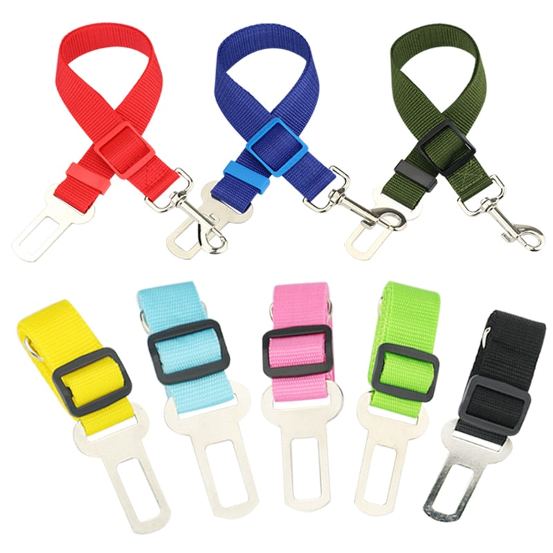 Pet seatbelt adjustable in various colours.