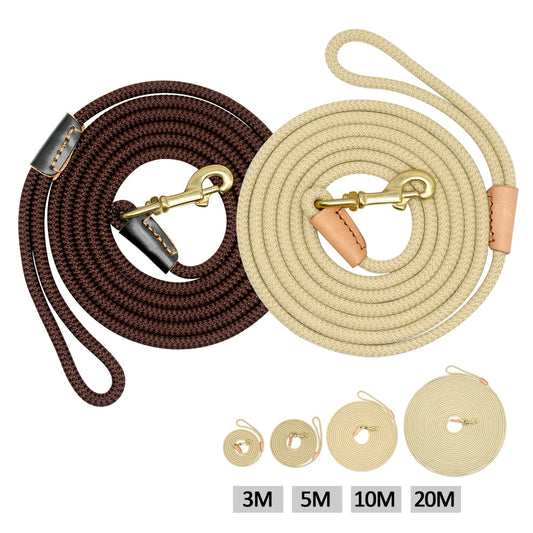 Nylon Dog Leash Running Tracking Non-Slip Long Leads 3m 10m 15m 20m