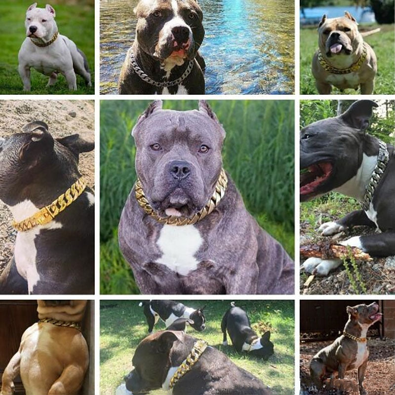 Strong STAINLESS STEEL Dog Chain Collars Stainless Steel Pet Training Choke Collar