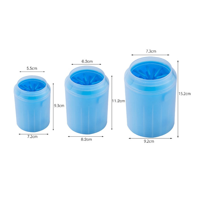 Dog Paw Cleaner Cup for Small Large Dogs wit soft silicone brushes.
