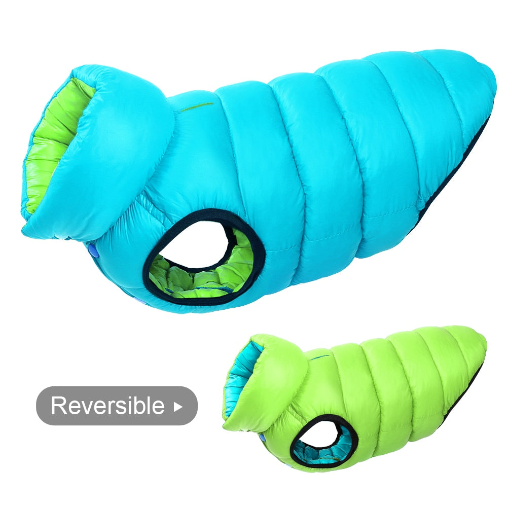 Reversable warm waterproof coat.