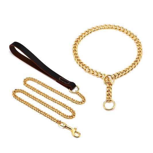 Stainless Steel Dog Collar and Matching Dog Lead