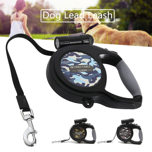 5M 8M Durable Dog Leash Automatic Retractable Dog Leash With LED Flashlight.