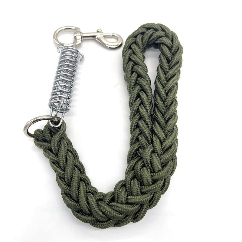 Platted nylon and chain lead in various sizes.
