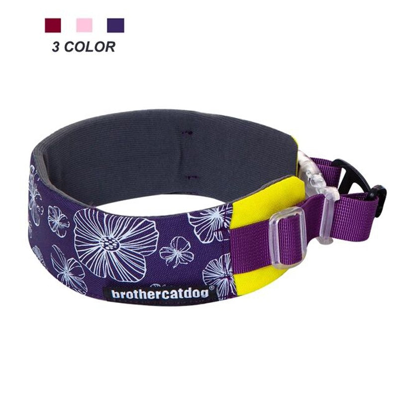 4.5cm Wide Adjustable Breathable Padded Nylon Dog Collar