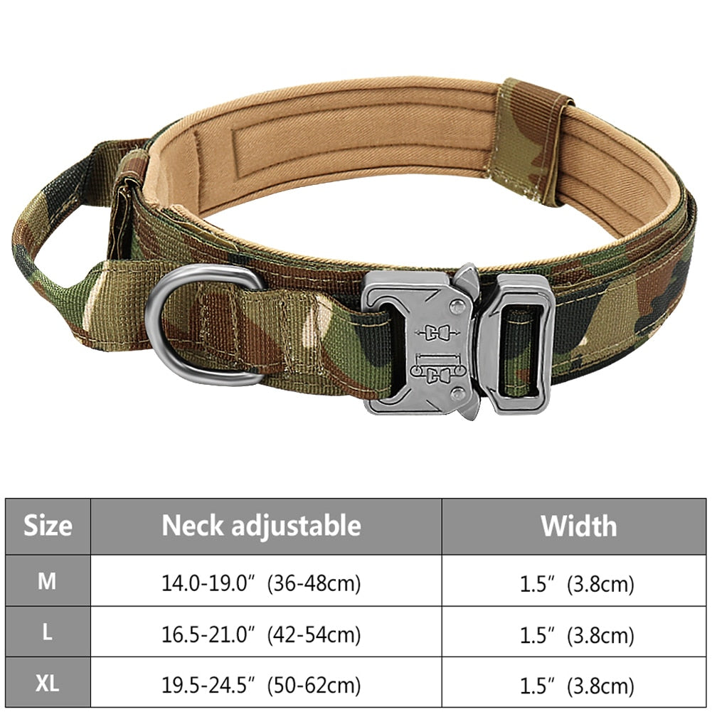 Tactical Military Style Adjustable Dog Collar Durable Nylon