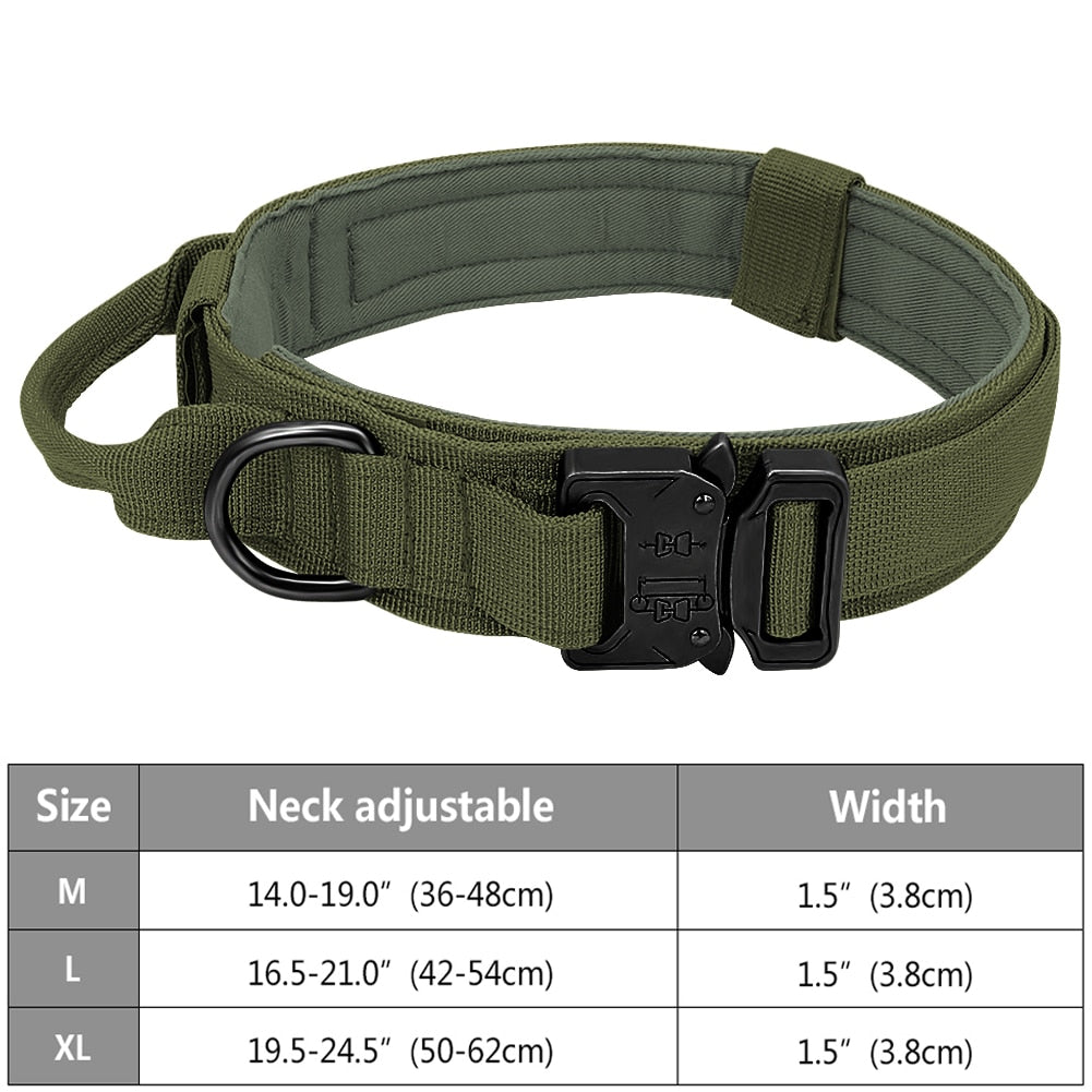 Tactical Military Style Adjustable Dog Collar Durable Nylon