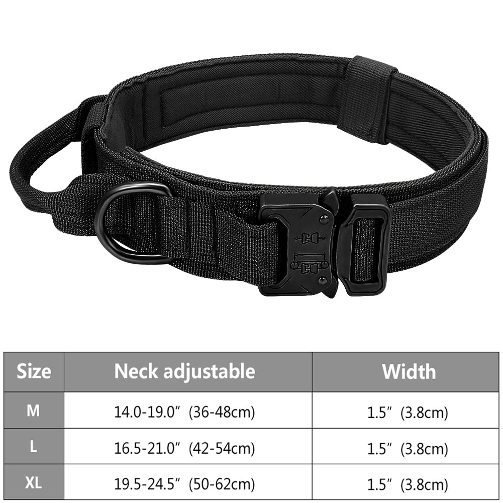 Tactical Military Style Adjustable Dog Collar Durable Nylon