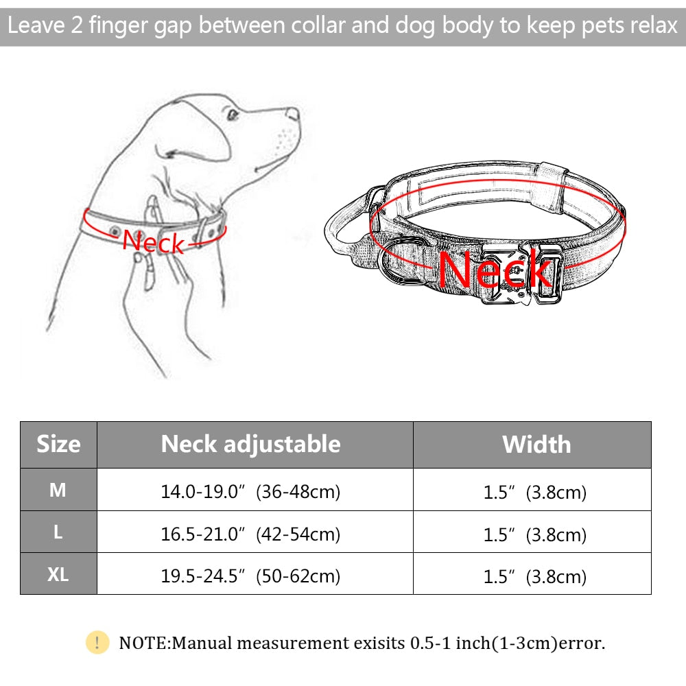 Tactical Military Style Adjustable Dog Collar Durable Nylon