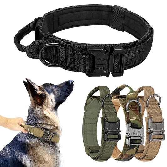 Tactical Military Style Adjustable Dog Collar Durable Nylon