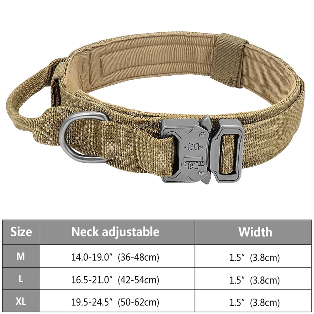 Tactical Military Style Adjustable Dog Collar Durable Nylon