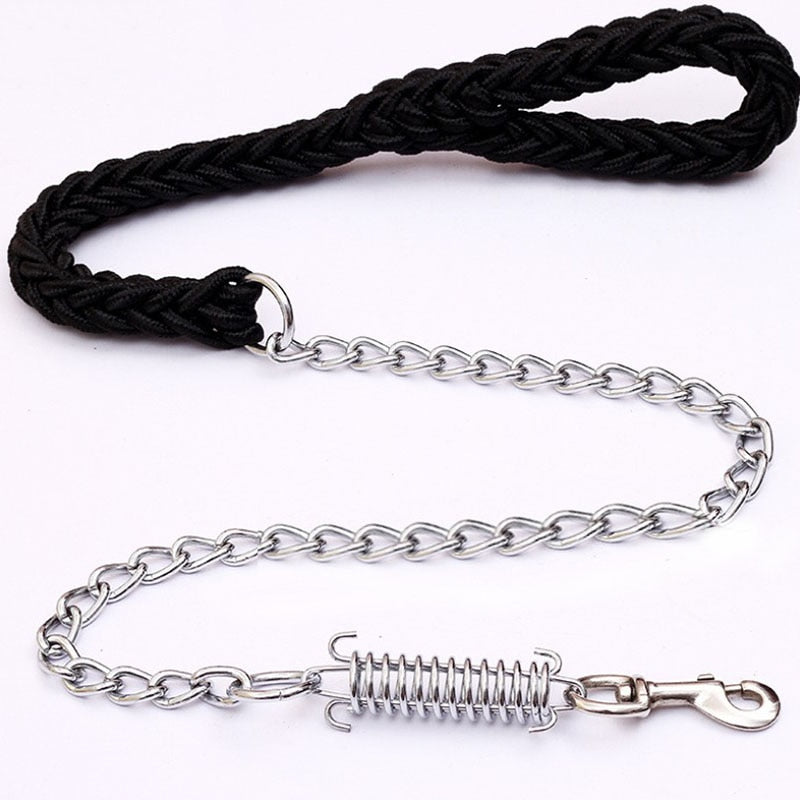 Platted nylon and chain lead in various sizes.